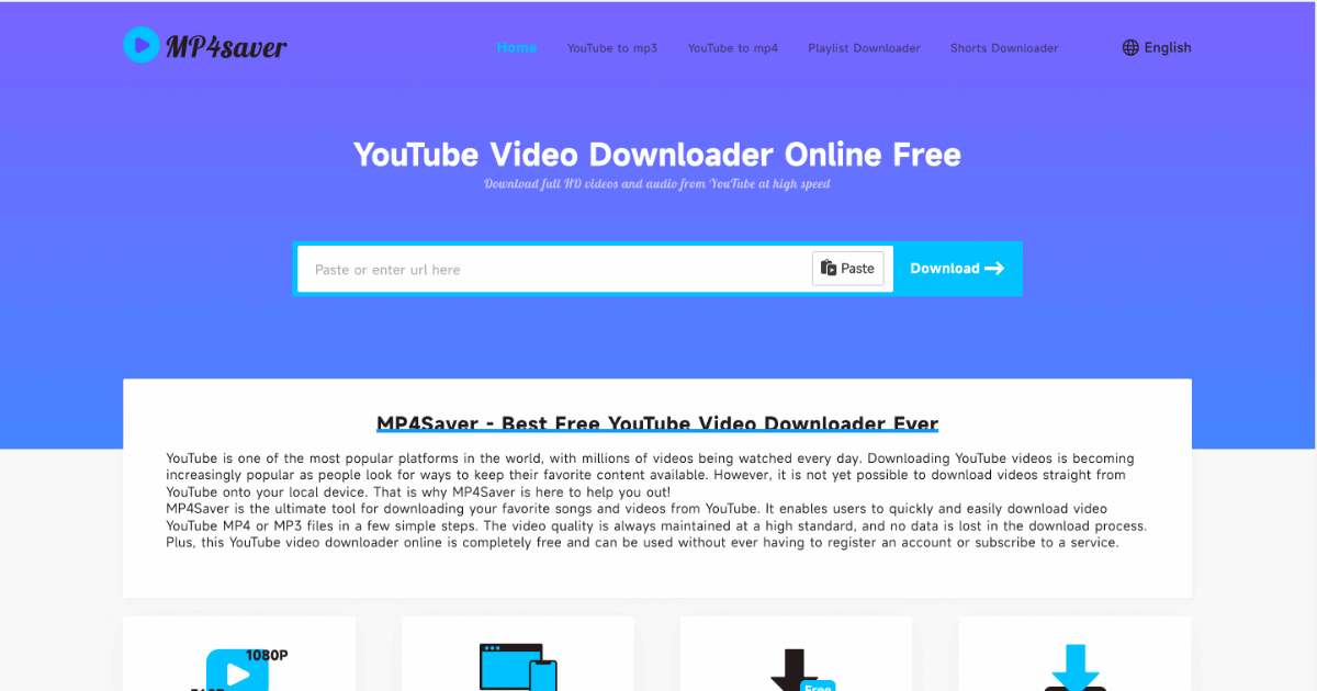 YouTube video downloader online-MP4saver